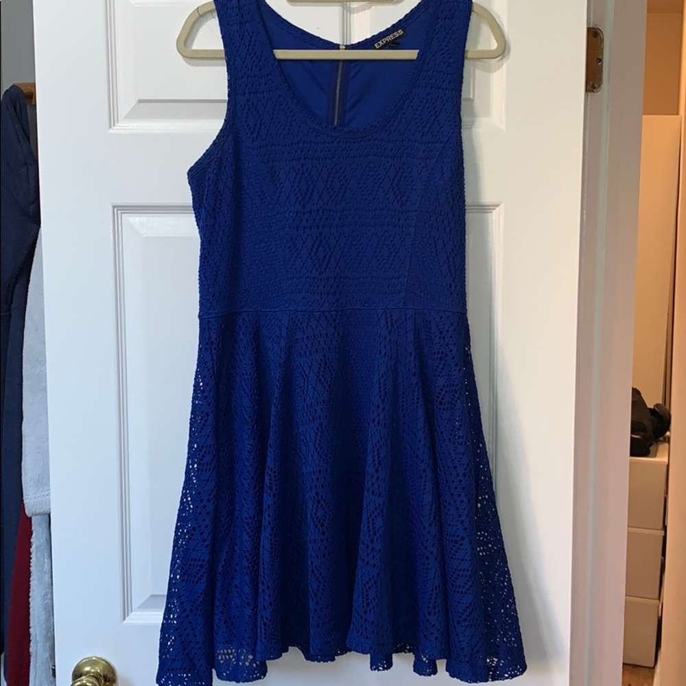 Eyelet blue dress
